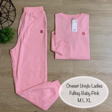 Oneset Uniqlo Setelan Uniqlo One Set Uniqlo Ladies Setelan Uniqlo Wanita XL BABY PINK