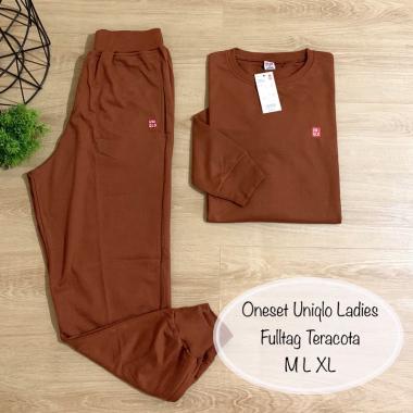 Oneset Uniqlo Setelan Uniqlo One Set Uniqlo Ladies Setelan Uniqlo Wanita M TERACOTTA