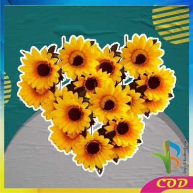 RB-C556 Ornamen Pot Tanaman Bunga Matahari Bunga Hias Dekorasi Rumah T warna MATAHARI13BUNGA