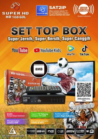 Set Top Box TV Digital Receiver Super HD 168 GOL K-Vision Harimau