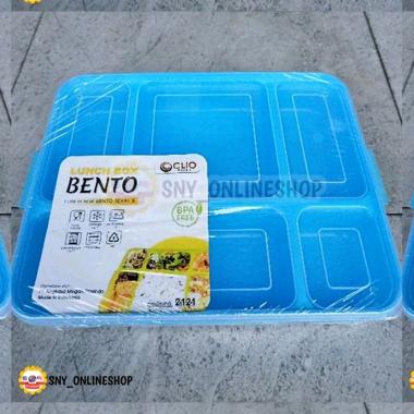 Kotak Makan / Lunch Box 6 Sekat Bento Plastik Clio - 2121 Biru