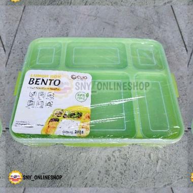 Kotak Makan / Lunch Box 6 Sekat Bento Plastik Clio - 2121 Hijau