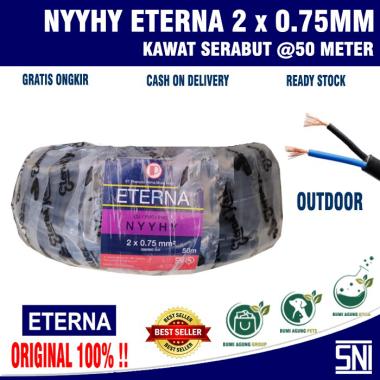 Kabel Eterna NYYHY 2x0.75 Serabut NYY HYO 2x0,75 50 Meter 50m - Hitam