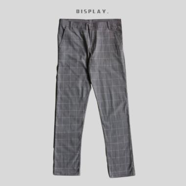Celana Tartan Pria Slim Fit Premium Celana Chino Panjang Tartan Pants L Abu-abu