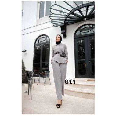 Jessica Set - One Set Wanita Kemeja Shakila Import Setelan Wanita Celana Kulot Lengan Panjang Set Ba
