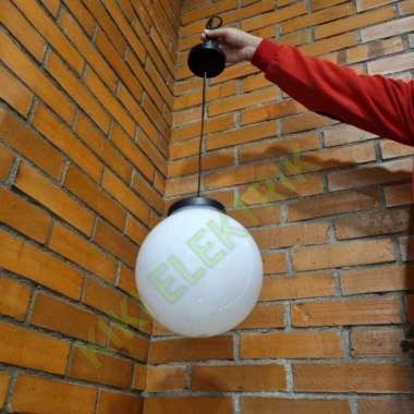Kap Lampu Gantung Bulat Susu Diameter 25 cm Anti Pecah KOMPLIT - Satuan KOMPLIT