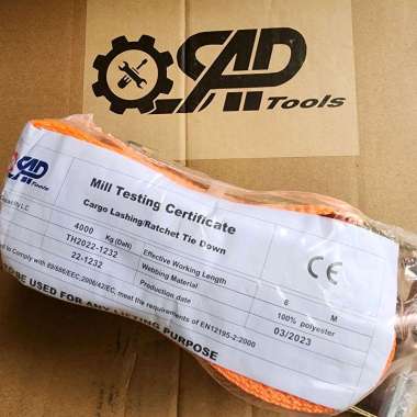 ratchet tie down 2inch 6m TALI PENGIKAT BARANG TRACK BELT cargo 4ton