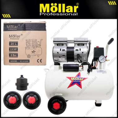 MOLLAR AC1024S Kompresor Udara Tanpa Oli Silent Oilless Air Compressor