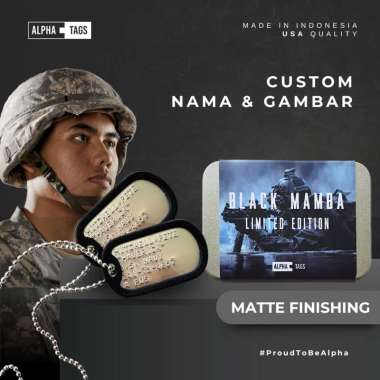 Kalung Tentara TNI | Polisi POLRI | Militer ABRI | Kalung Nama Custom | Dog Tag Anti Karat