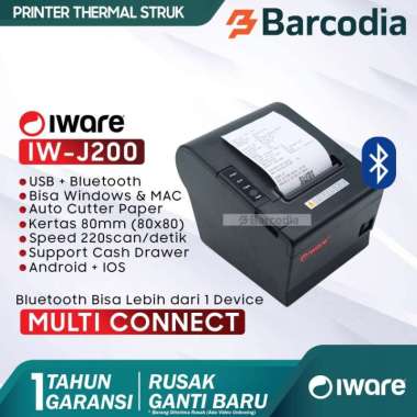 PRINTER BLUETOOTH 80MM IWARE J200 BT BLUETOOTH 80MM PRINTER THERMAL BLUETOOTH PRINTER STRUK 80MM
