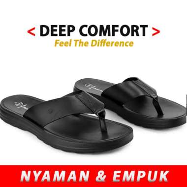 HM15 SANDAL PRIA JEPIT HUSH PUPPIES ORIGINAL SENDAL KULIT ASLI ORI HITAM BLACK