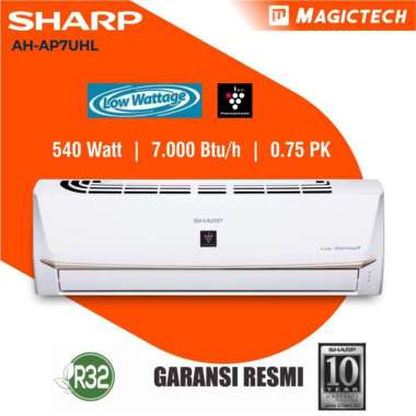 AC SHARP 3/4 PK (0.75 PK) AH-AP7UHL PLASMACLUSTER LOW WATT (540W)