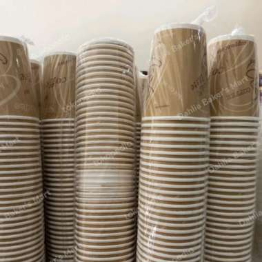 Gelas Cup Kopi Plastik Motif Per Roll Isi 50 pcs