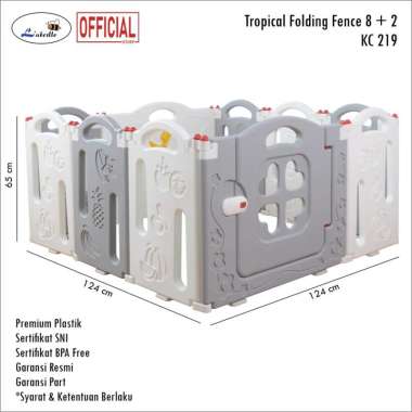 Labeille KC 219 8+2 10 Baby Fence Fold Playpen Pagar Bayi Anak Lipat