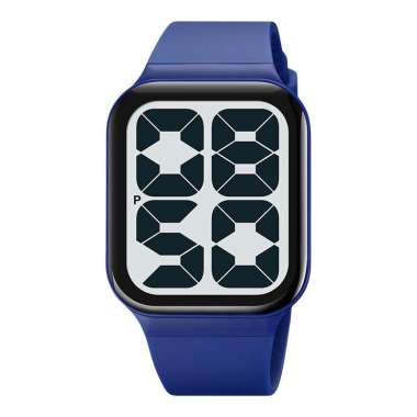 Jam Tangan Unisex SKMEI 1995BUWT White Digital Dial Blue Polyurethane Strap [Machtwatch]