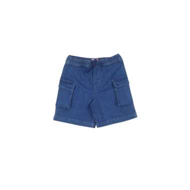 3Second Kids Girl's Short Cargo Pants Denim Aamon C100224 10 tahun Dark Blue