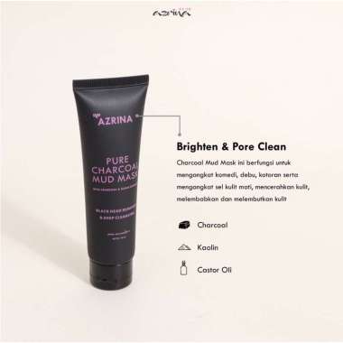 AZRINA PURE CHARCOAL MUD MASK AZRINA ACNE PURIFYING CLAY MASK BY AZRINA CLAY MASK MASKER WAJAH ACNE 