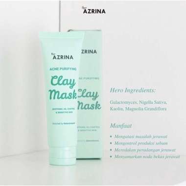 AZRINA PURE CHARCOAL MUD MASK AZRINA ACNE PURIFYING CLAY MASK BY AZRINA CLAY MASK MASKER WAJAH ACNE 