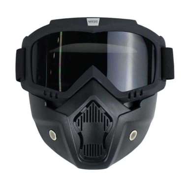 Kacamata Helm Retro - Kacamata Goggles Mask Windproof Kacamata Helm Hitam/Abu