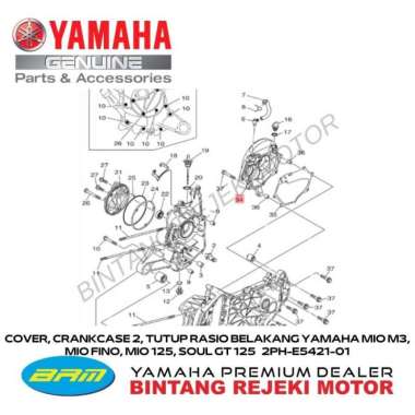 COVER, CRANKCASE 2, TUTUP RASIO BELAKANG MIO M3, MIO FINO, MIO 125