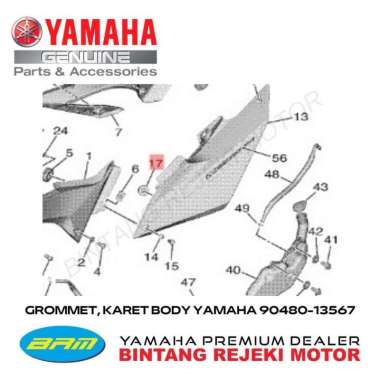 GROMMET, KARET BODY YAMAHA 90480-13567