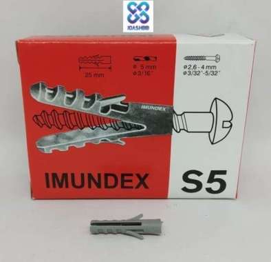 Fisher IMUNDEX S5 Isi 100pcs 5mm 5 mm Fiser Viser Piser Visher Tanam Lubang Dinding ASLI