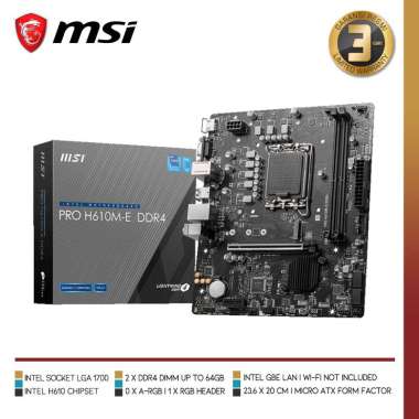 MSI PRO H610M-E DDR4 | Motherboard Intel H610 LGA 1700 Micro ATX