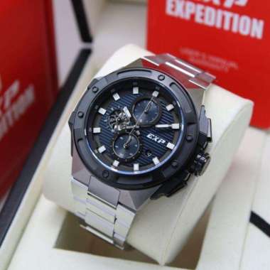 JAM TANGAN PRIA EXPEDITION 6818 / E6818 / E 6818 RANTAI ORIGINAL SILVER BLUE