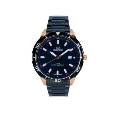 JAM TANGAN PRIA MIRAGE 8758 BLACK LIST ROSEGOLD ORIGINAL