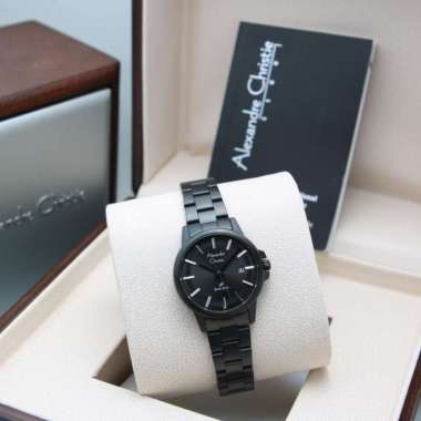 JAM TANGAN WANITA ALEXANDRE CHRISTIE AC 1034 / AC1034 RANTAI ORIGINAL FULL BLACK