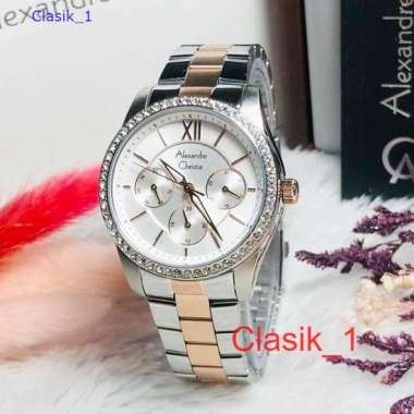 Original 100%!! Alexandre Christie Wanita AC 2827 / AC2827 Silver Rosegold Garansi Resmi 1 tahun