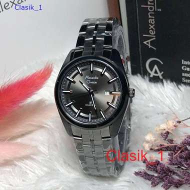 Original 100%!! Alexandre Christie Wanita AC 8637 / AC8637 Black Grey Garansi Resmi 1 tahun