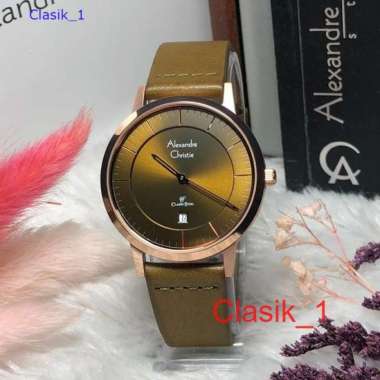 Original 100%!! Alexandre Christie Wanita AC 8639 AC8639 Kulit Rosegold Green Garansi Resmi 1 tahun