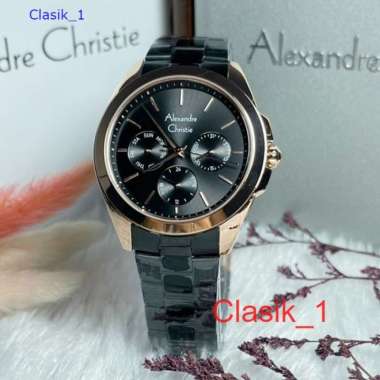 Original 100%!! Alexandre Christie Wanita AC 2977 AC2977 Rosegold Black Garansi Resmi 1 Tahun