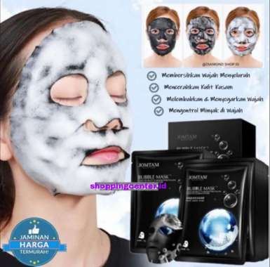 ORI JOMTAM Bubble Mask Masker Wajah Gelembung Korea/Masker Wajah Glowing Putih Berseri/Masker Komedo