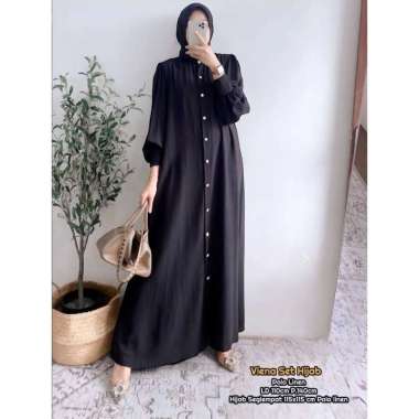 Masida Gamis Set Hijab - One Set Wanita Crinkle Airflow Kombinasi Ceruti Babydoll Setelan Wanita Gam