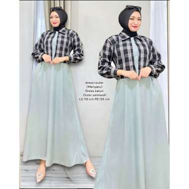 Zahara Dress Set - One Set Wanita Katun Premium Setelan Wanita outer Semi Woll Lengan Panjang Motif 