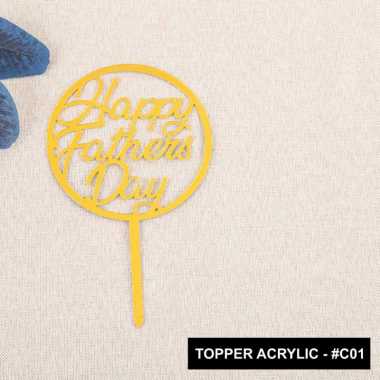 aiGooTan - TOPPER ACRYLIC MOTHER FATHER DAY - Hiasan Cake Love Hari Ibu Ayah Bapak Mama Super Dad Mo