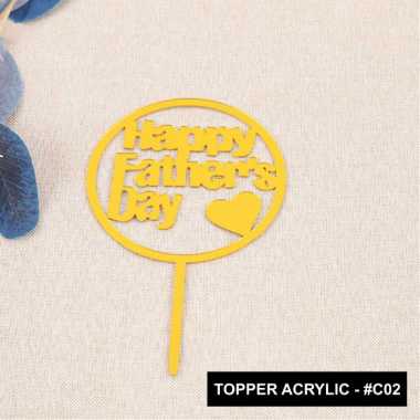 aiGooTan - TOPPER ACRYLIC MOTHER FATHER DAY - Hiasan Cake Love Hari Ibu Ayah Bapak Mama Super Dad Mo