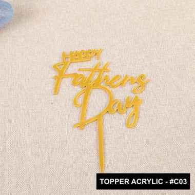 aiGooTan - TOPPER ACRYLIC MOTHER FATHER DAY - Hiasan Cake Love Hari Ibu Ayah Bapak Mama Super Dad Mo
