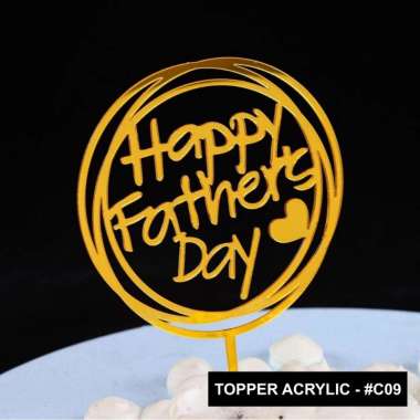aiGooTan - TOPPER ACRYLIC MOTHER FATHER DAY - Hiasan Cake Love Hari Ibu Ayah Bapak Mama Super Dad Mo
