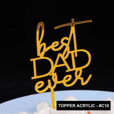 aiGooTan - TOPPER ACRYLIC MOTHER FATHER DAY - Hiasan Cake Love Hari Ibu Ayah Bapak Mama Super Dad Mo