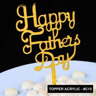 aiGooTan - TOPPER ACRYLIC MOTHER FATHER DAY - Hiasan Cake Love Hari Ibu Ayah Bapak Mama Super Dad Mo