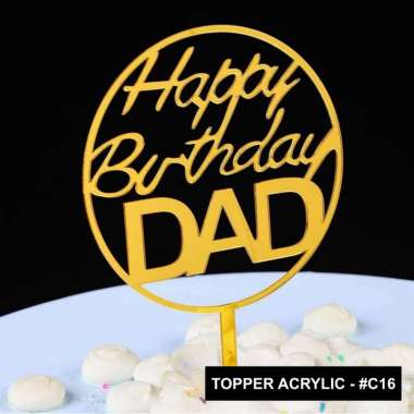 aiGooTan - TOPPER ACRYLIC MOTHER FATHER DAY - Hiasan Cake Love Hari Ibu Ayah Bapak Mama Super Dad Mo