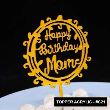 aiGooTan - TOPPER ACRYLIC MOTHER FATHER DAY - Hiasan Cake Love Hari Ibu Ayah Bapak Mama Super Dad Mo