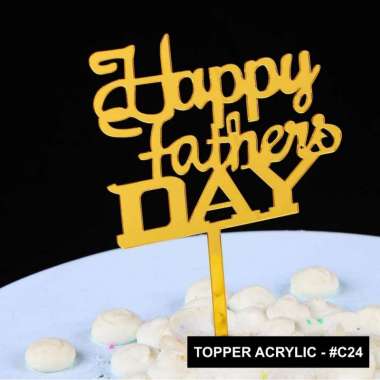 aiGooTan - TOPPER ACRYLIC MOTHER FATHER DAY - Hiasan Cake Love Hari Ibu Ayah Bapak Mama Super Dad Mo