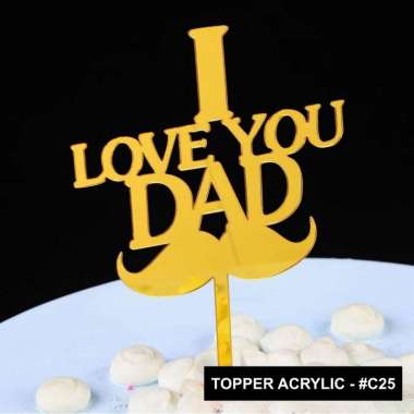 aiGooTan - TOPPER ACRYLIC MOTHER FATHER DAY - Hiasan Cake Love Hari Ibu Ayah Bapak Mama Super Dad Mo