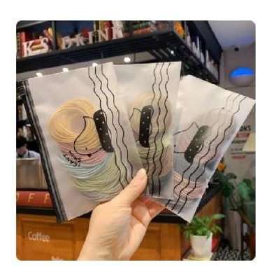 Ikat Rambut Korea Polos / Karet Gelang isi 100pcs + Zipper Bag