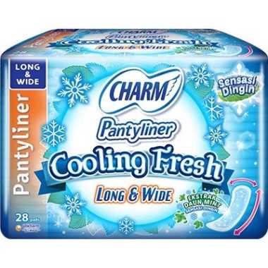 Promo Harga Charm Pantyliner Cooling Fresh Long & Wide 28 pcs - Blibli