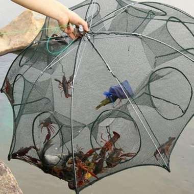 Payung Bubu Jaring Jebakan Perangkap Udang Ikan Kepiting 8 Lubang